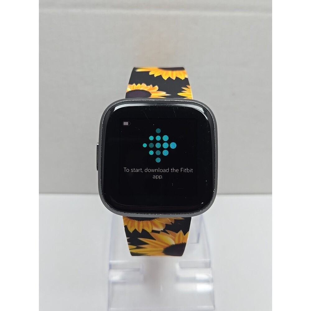 Fitbit Versa 2 Smartwatch Silver Sunflower 40mm Alexa WR50M Always On Display